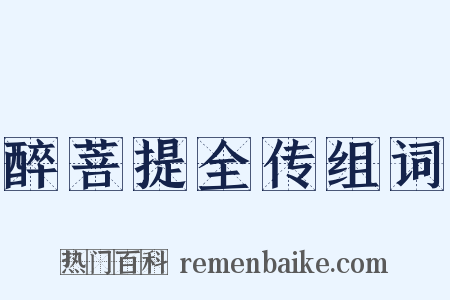 醉菩提全传组词是什么意思的图片